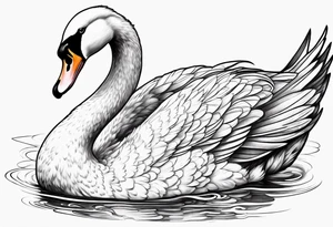 Beautiful swan tattoo idea