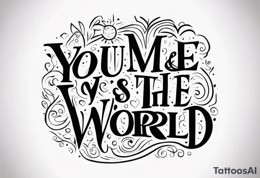 You and Me vs the World tattoo idea