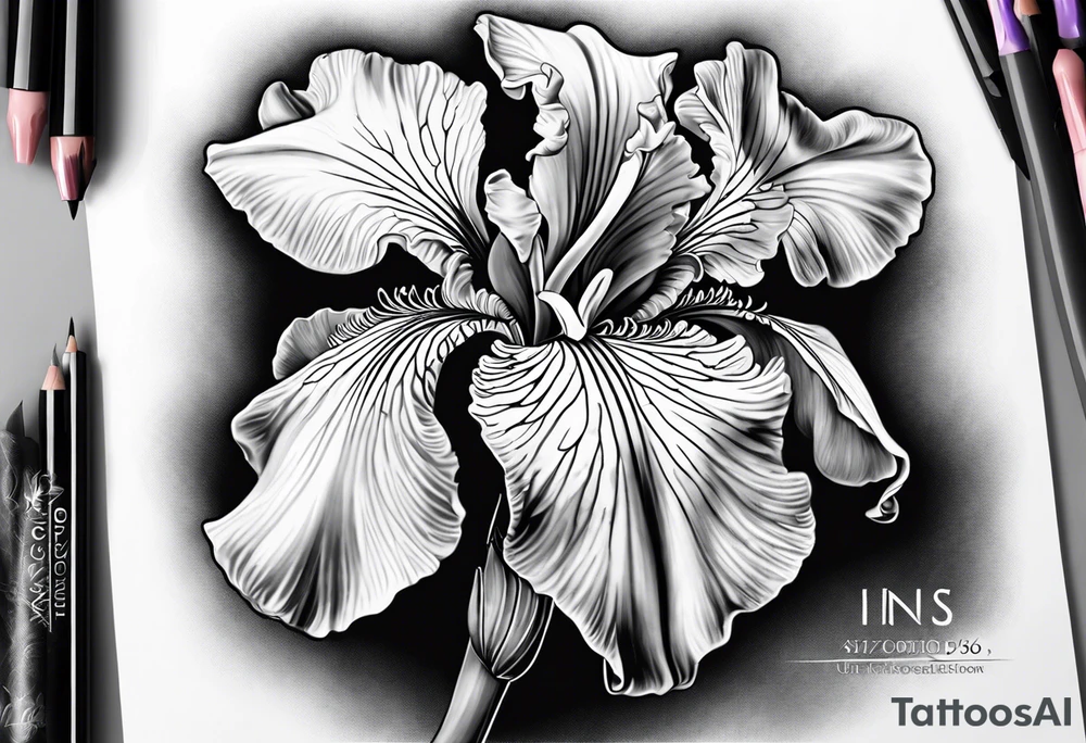 Iris flower tattoo idea