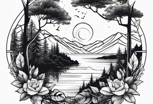 romantic scenery tattoo idea