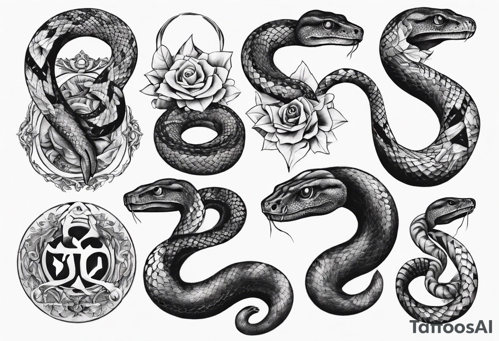 Snake covered in mos tattoo idea