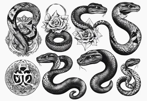Snake covered in mos tattoo idea