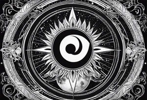 Astrology, Cancer & Aquarius, Natal Chart, angelic, vision, planetary, yin yang, the moon, spiritual third eye, mystical armband tattoo idea