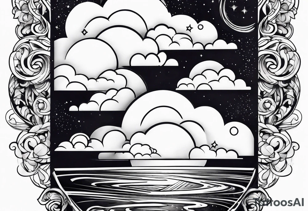 sleeve with clouds tattoo idea