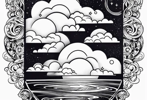 sleeve with clouds tattoo idea