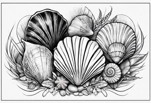 beachy seashells tattoo idea