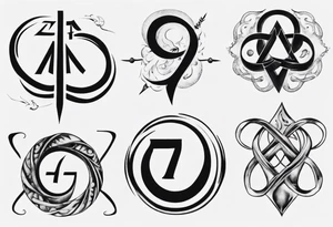 Merge in one the number 7, 11 and INFINITE SYMBOL tattoo idea