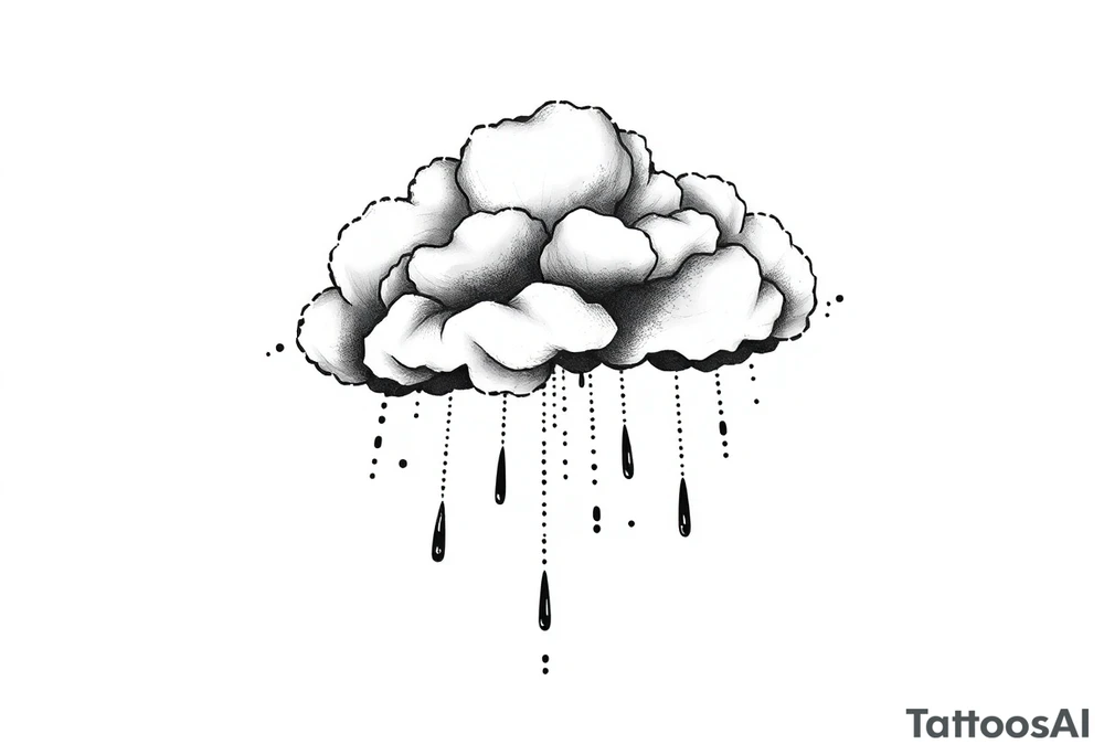 Storm clouds and rain tattoo idea