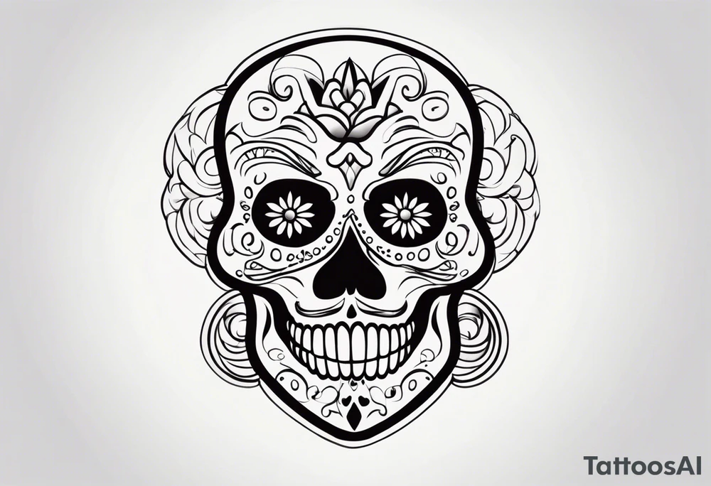 El triste payaso, sugar skull style tattoo idea
