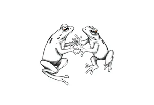 frog fight tattoo idea