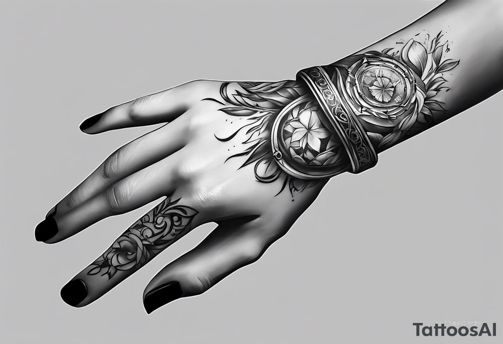 from dishonored game 
bracelet hand tattoo idea