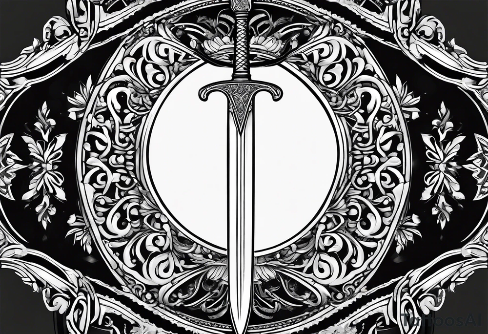 thin long sword like a claymore tattoo idea