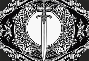 thin long sword like a claymore tattoo idea