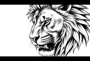 an image of a fierce lion from jamaica close up tattoo idea