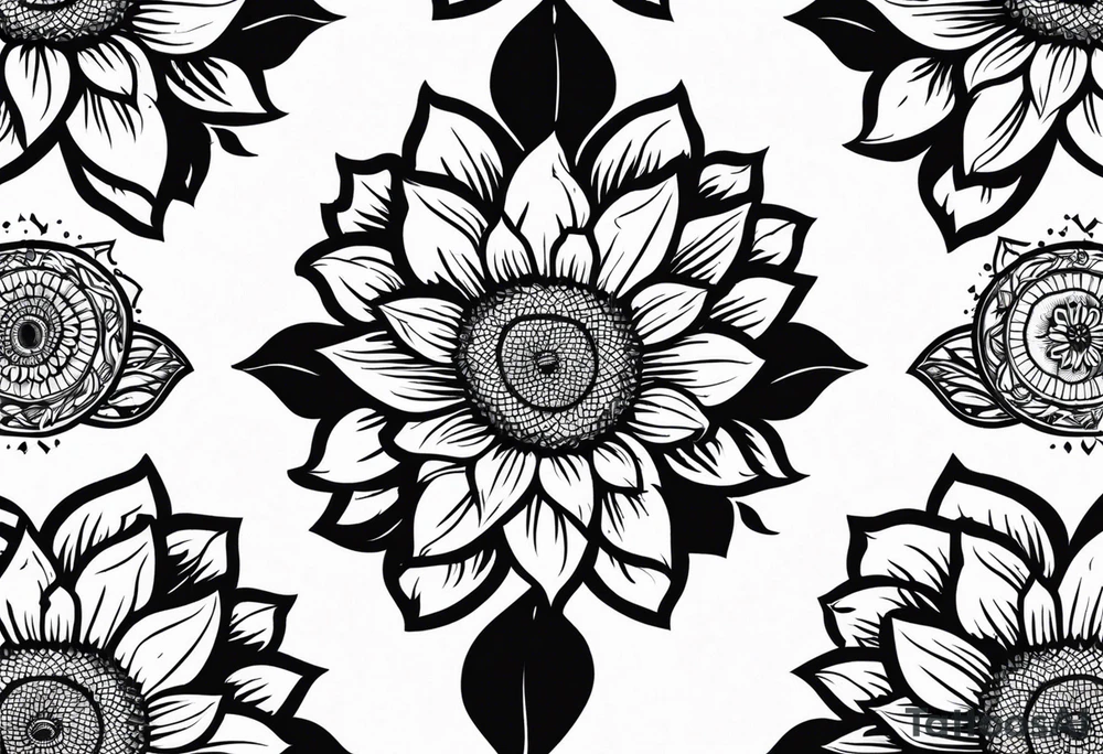 Sunflower chain tattoo idea