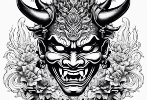 hannya and effect smoke tattoo idea