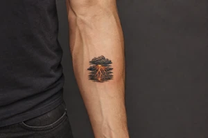 realistic lightning storm tattoo idea