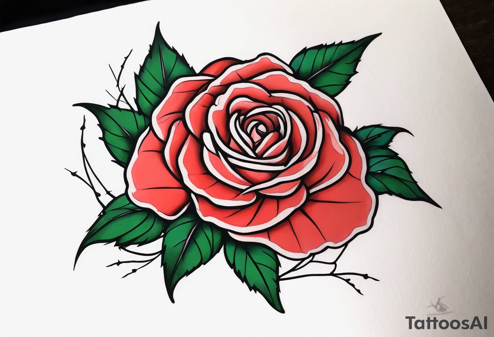 Thorny Vine Rose tattoo idea