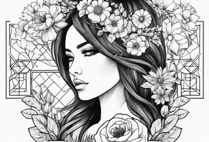 Flowers, Leo, girl with scrabble brain tattoo idea