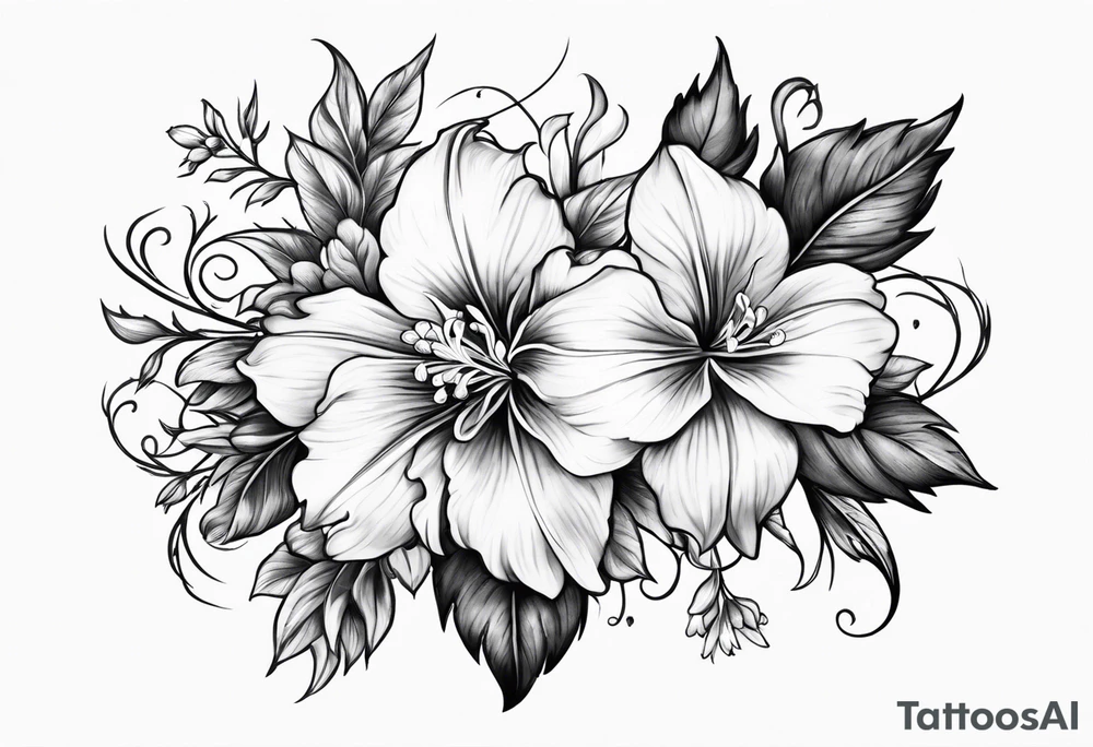 Larkspur flower with a bow tattoo idea