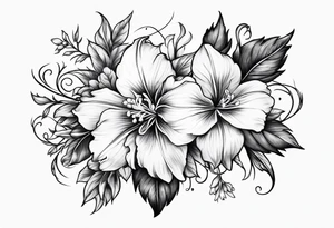 Larkspur flower with a bow tattoo idea