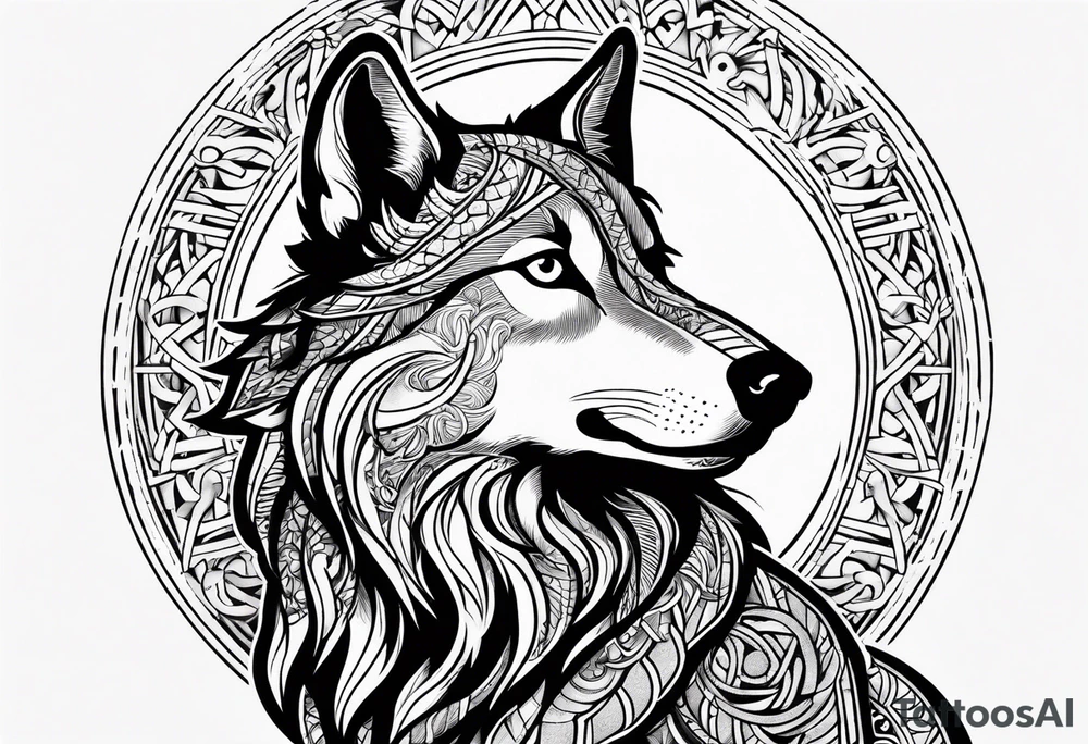 strength, small, howling wolf, elegant, sun, lenghty, ankh tattoo idea