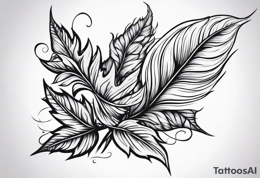 Leaves over shoulder tattoo idea