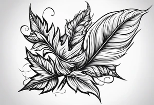 Leaves over shoulder tattoo idea