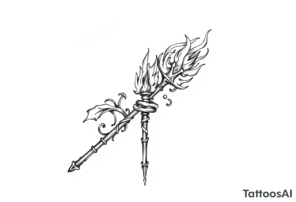 Fire staff tattoo idea