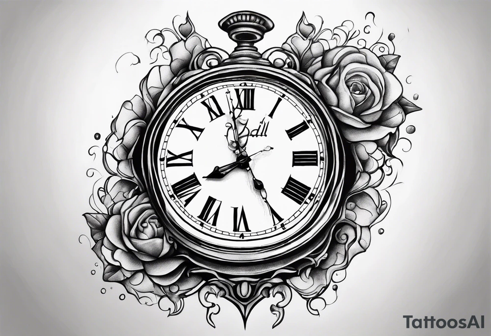 dali melted clock tattoo idea