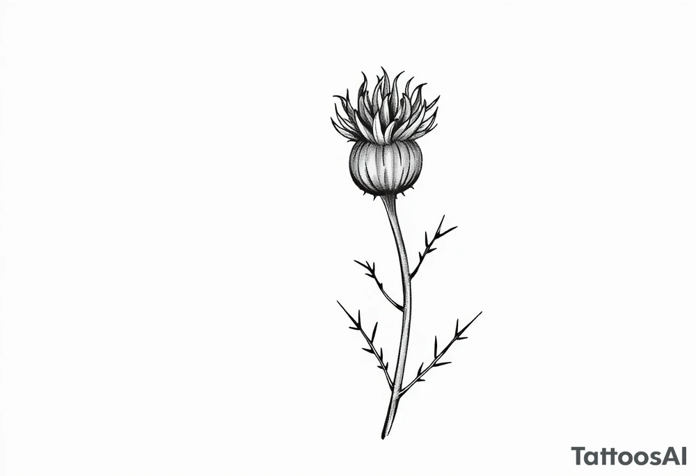 minimaliste thistle tattoo idea