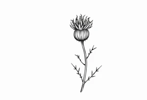 minimaliste thistle tattoo idea