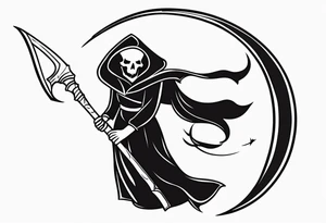 scythe grim reaper cute girlie tattoo idea