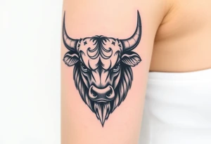 Powerfull majestic bull tattoo idea