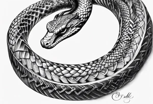 Snake wrapped sword tattoo idea