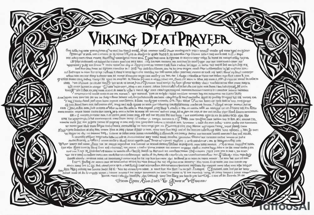 Viking death 
prayer poem tattoo idea