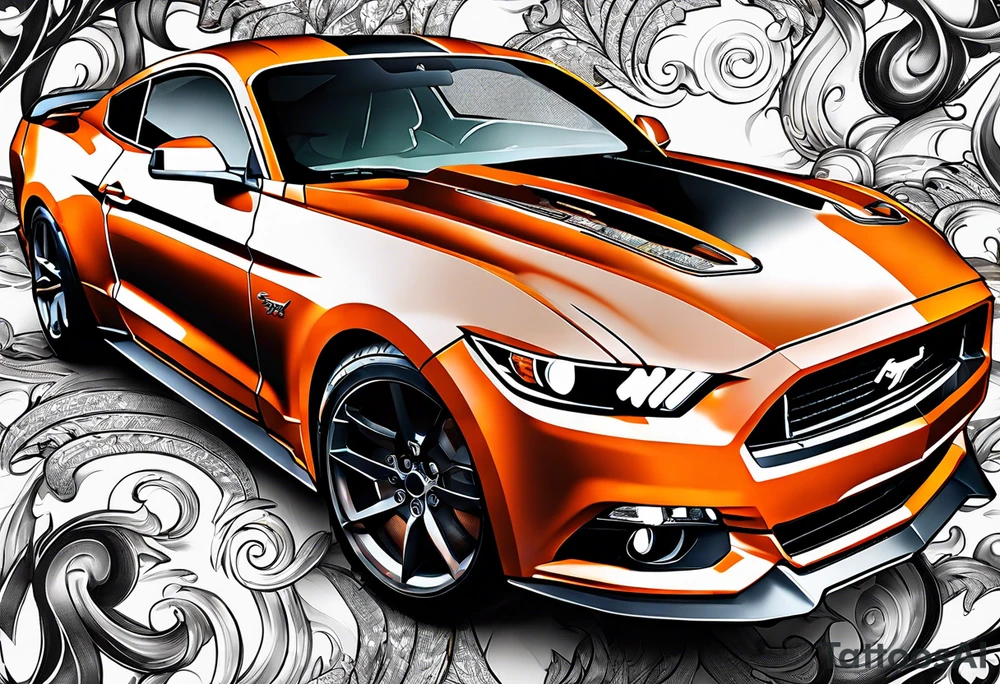 2016 ford mustang orange tattoo idea