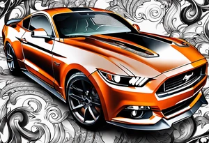 2016 ford mustang orange tattoo idea