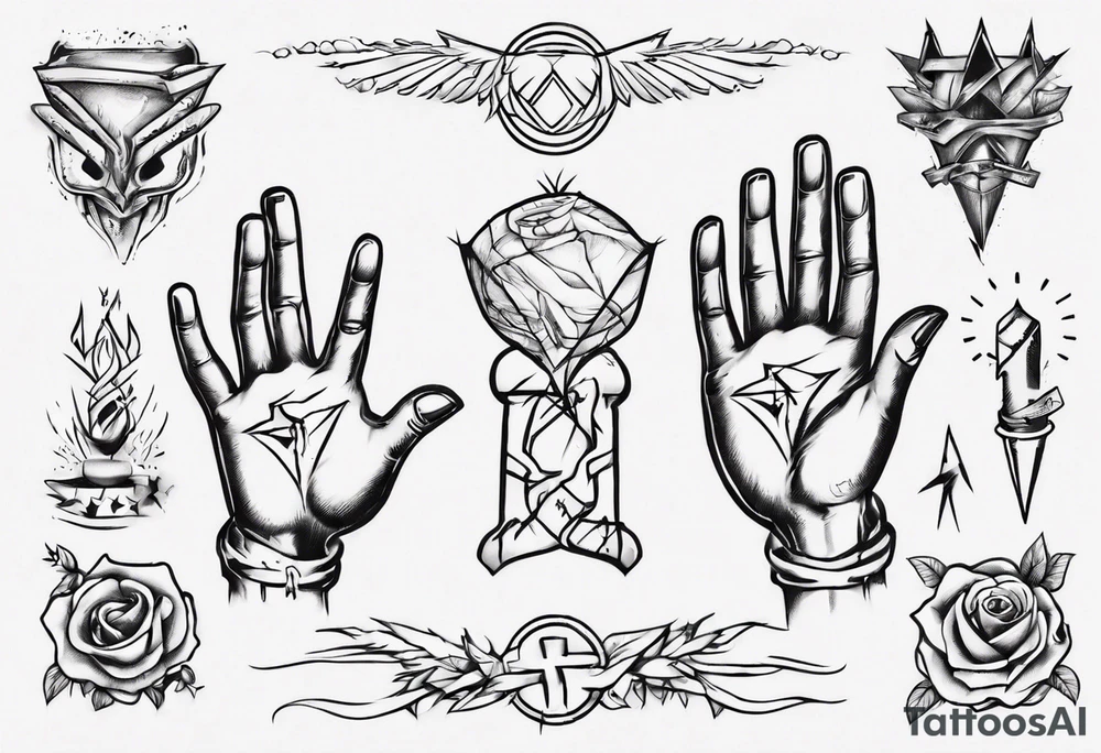 Really simple, only a few lines 
and clean tattoo of . two hands holding tattoo idea