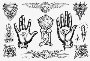 Really simple, only a few lines 
and clean tattoo of . two hands holding tattoo idea