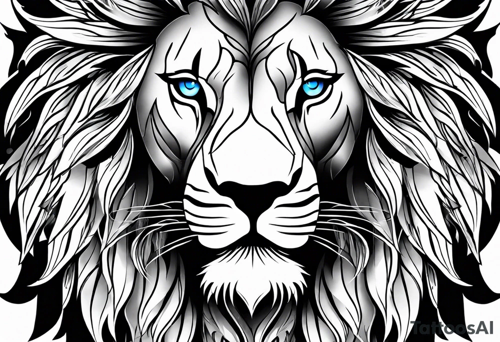 Feather lion tattoo idea