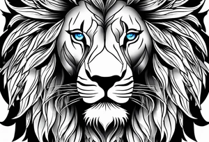 Feather lion tattoo idea