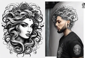 Medusa with the symbolism of light tattoo idea