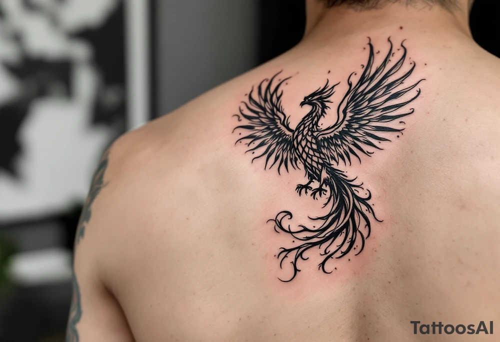 flaming phoenix tattoo idea