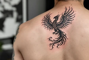 flaming phoenix tattoo idea