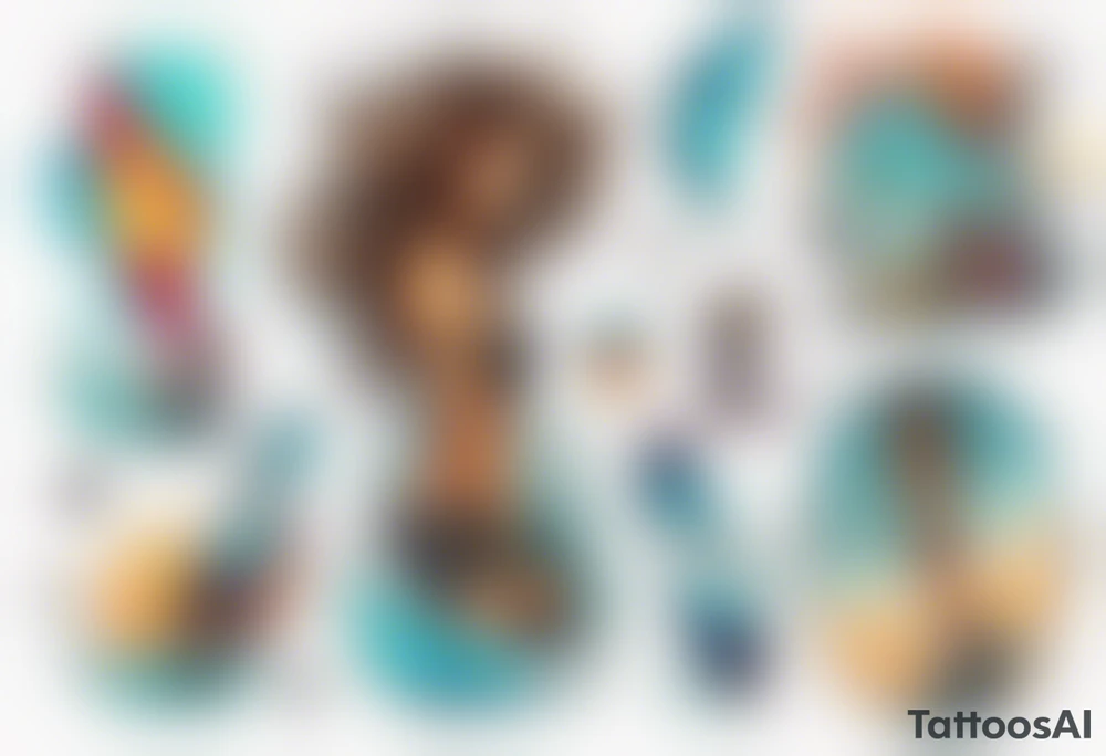 Kiteboarding girl tattoo idea