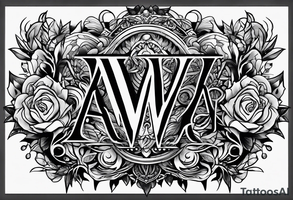the letters A W R tattoo idea