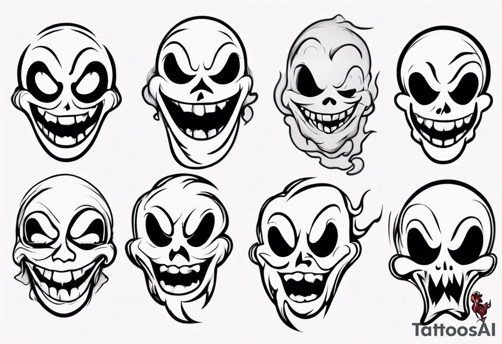 ghost face cartoon tattoo idea