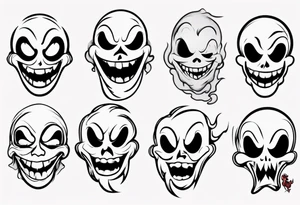 ghost face cartoon tattoo idea