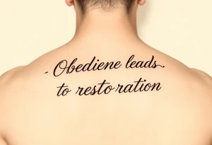 Obedience leads to restoration (saying) wrote in cursive tattoo idea